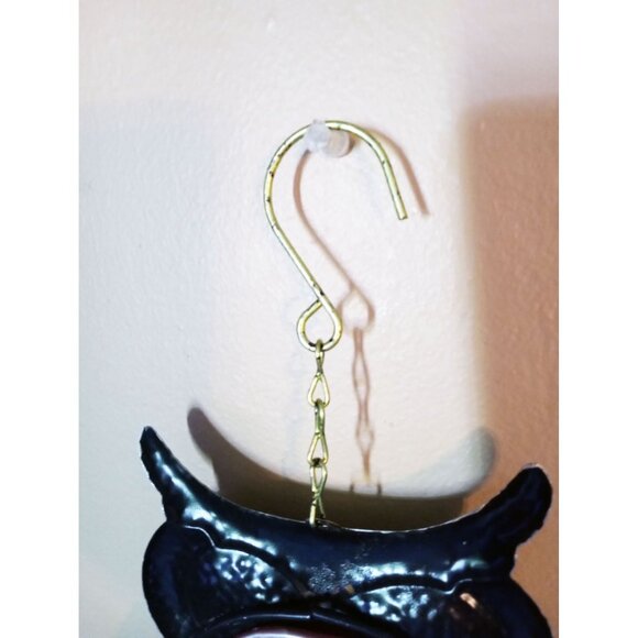 Metal Owl Wind Chime Bell Colorful Glass Accent Hanging Hook Outdoor Decor 21 In - Picture 14 of 16